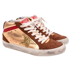 Golden Goose MidStar Gold Glitter Star Sneakers - US 5.5