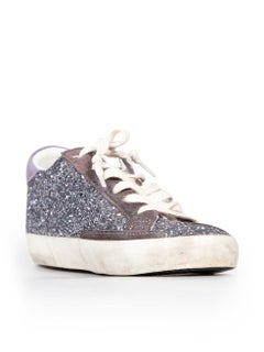 Golden Goose Navy Glitter Superstar Trainers Size IT 38