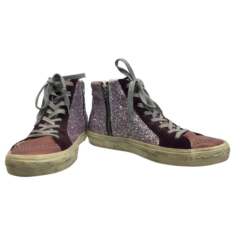golden goose pink high top