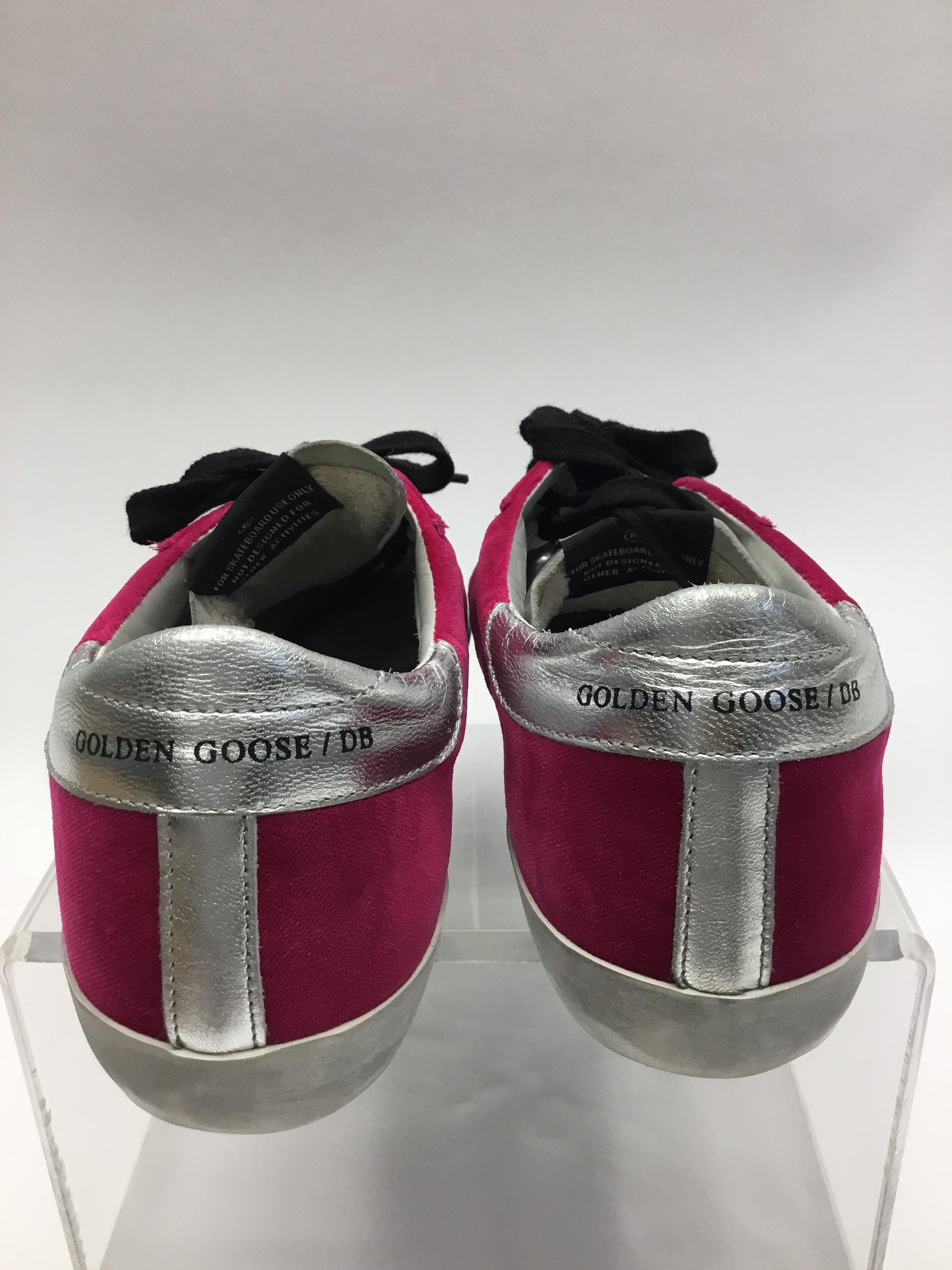 Women's Golden Goose Pink Velvet Sneakers For Sale