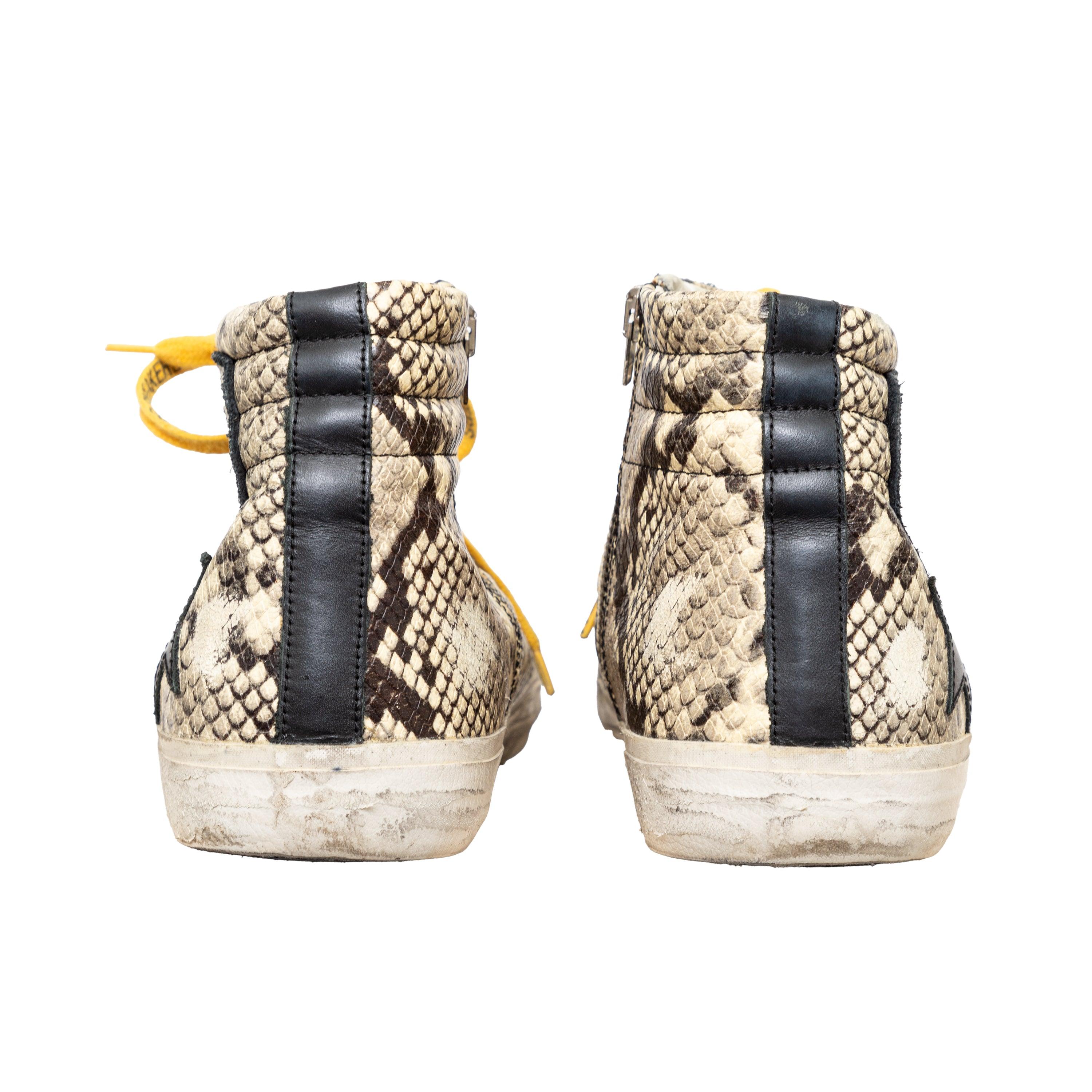 Men's Golden Goose Printed Snakeskin Sneakers - '10s For Sale