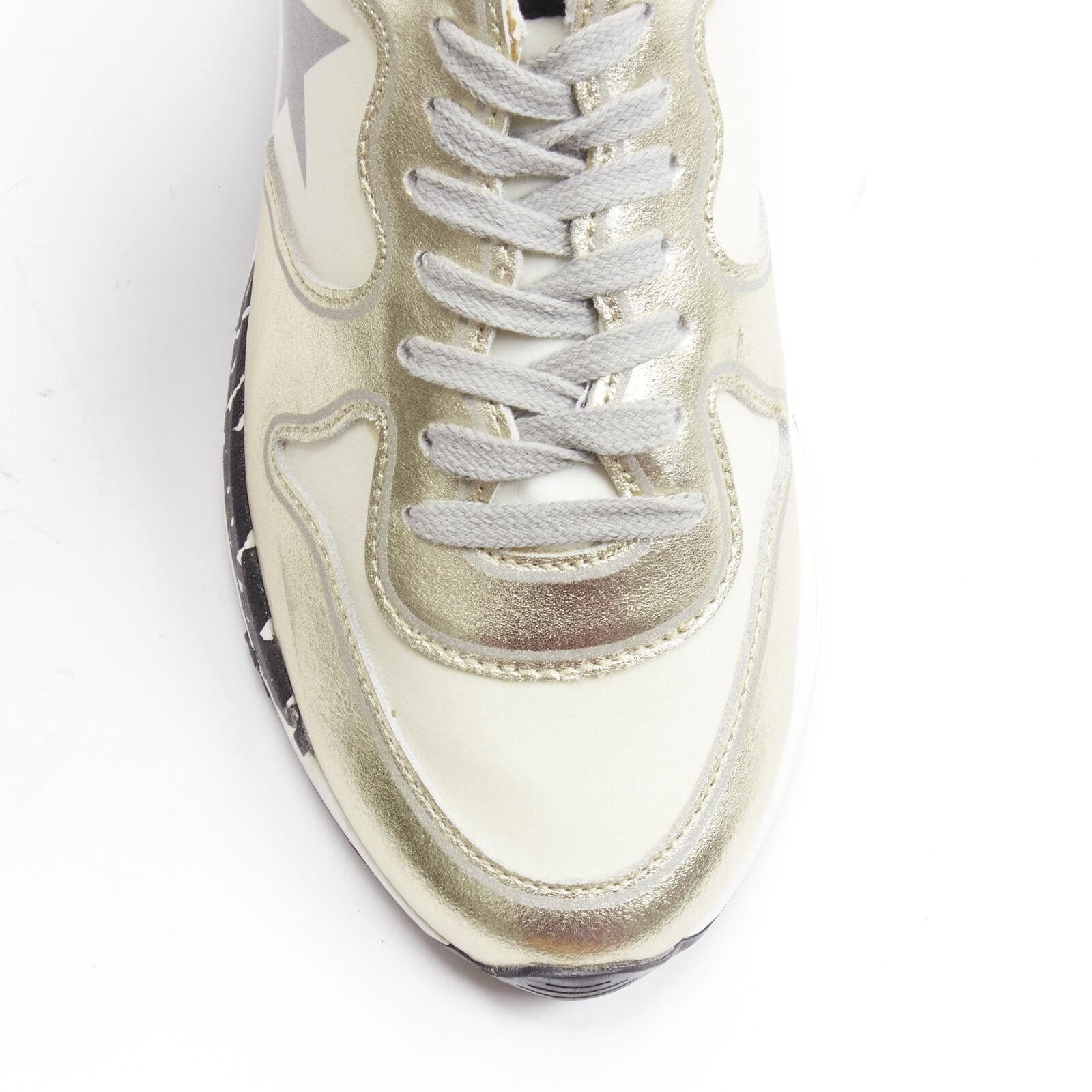 GOLDEN GOOSE Private EDT Running chunky metallic gold distressed sneaker EU38 For Sale 1
