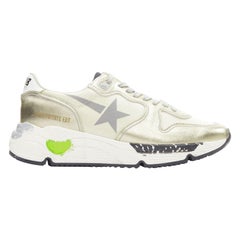 GOLDEN GOOSE Private EDT Running chunky metallic gold distressed sneaker EU38