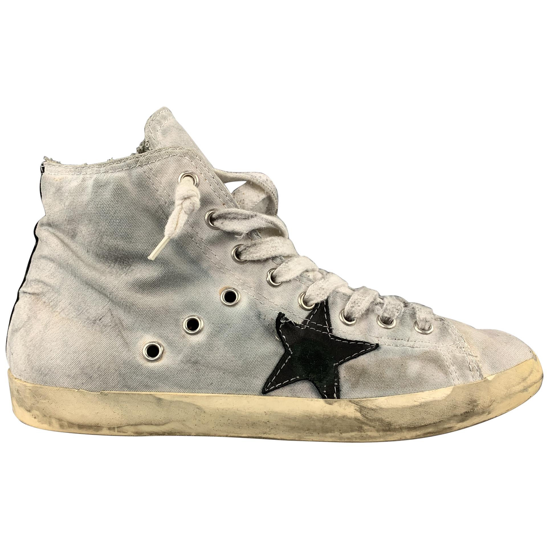 GOLDEN GOOSE 'Private Shos Sport' Collection Size 10 Gray Canvas Distressed Snea