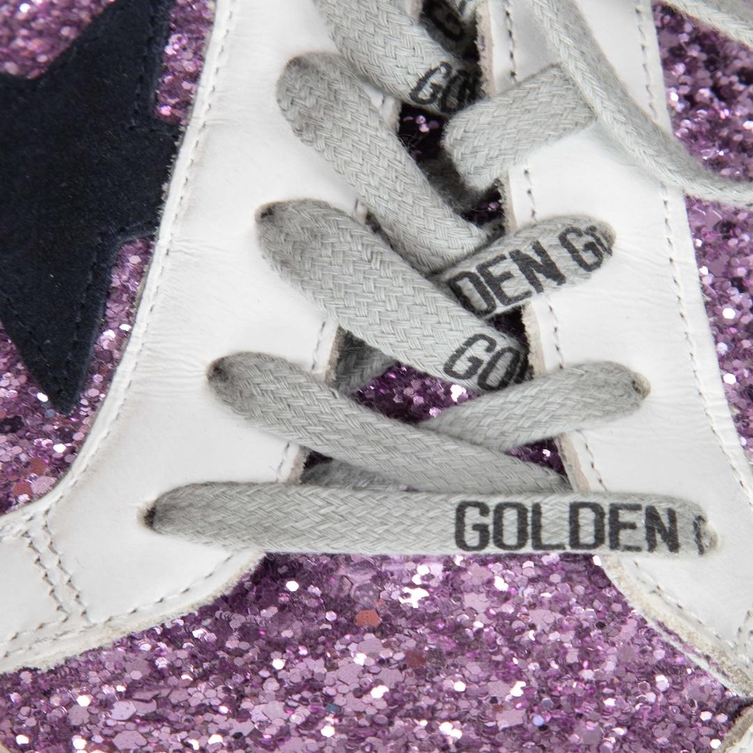 Golden Goose Lila Glitter Superstar Turnschuhe Größe IT 37 Damen im Angebot
