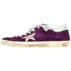 Golden Goose Purple/Gold Suede Low-Top Superstar Sneakers Sz 40