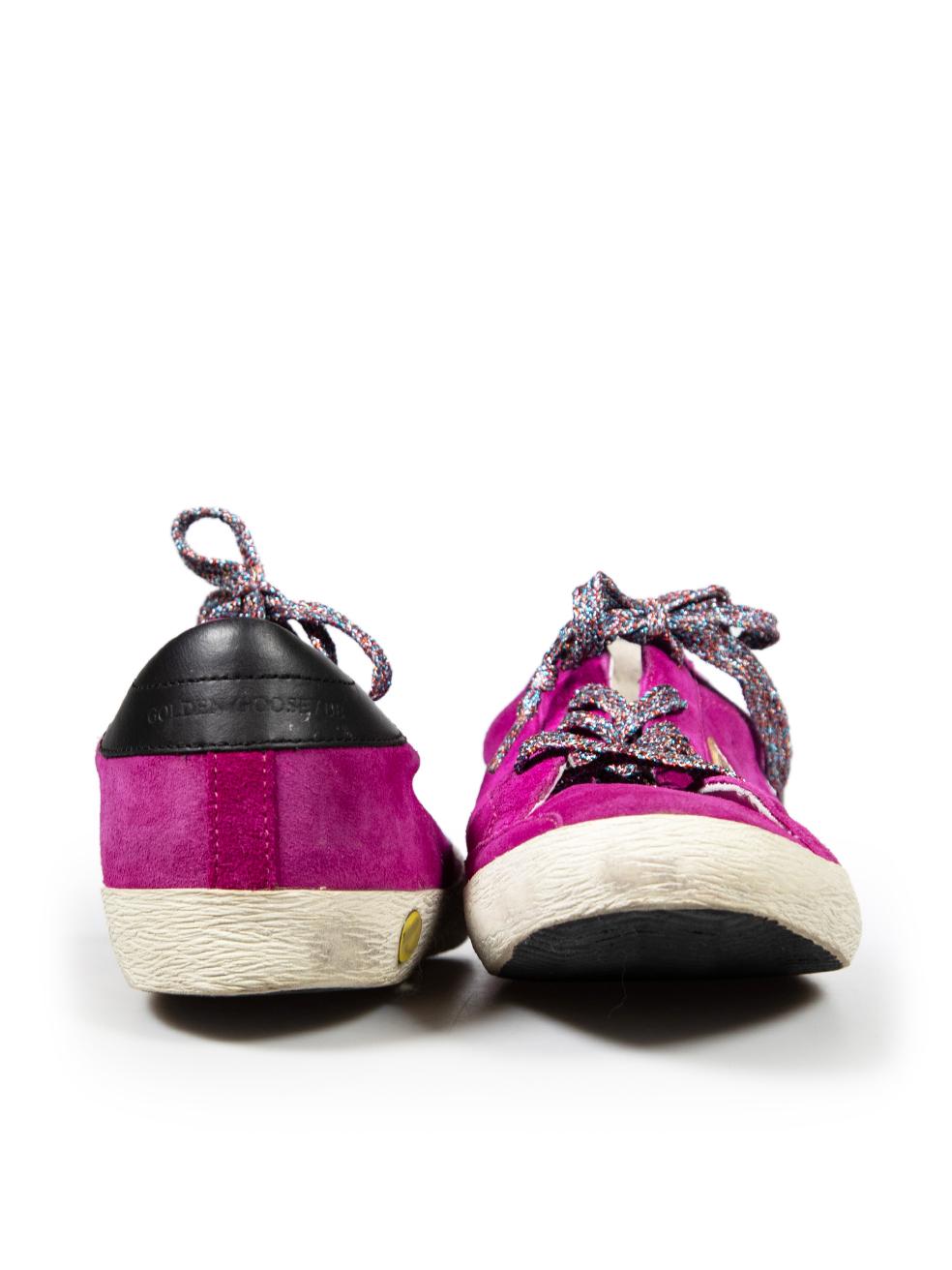 Golden Goose Purple Suede Superstar Trainers Size IT 39 In Good Condition In London, GB