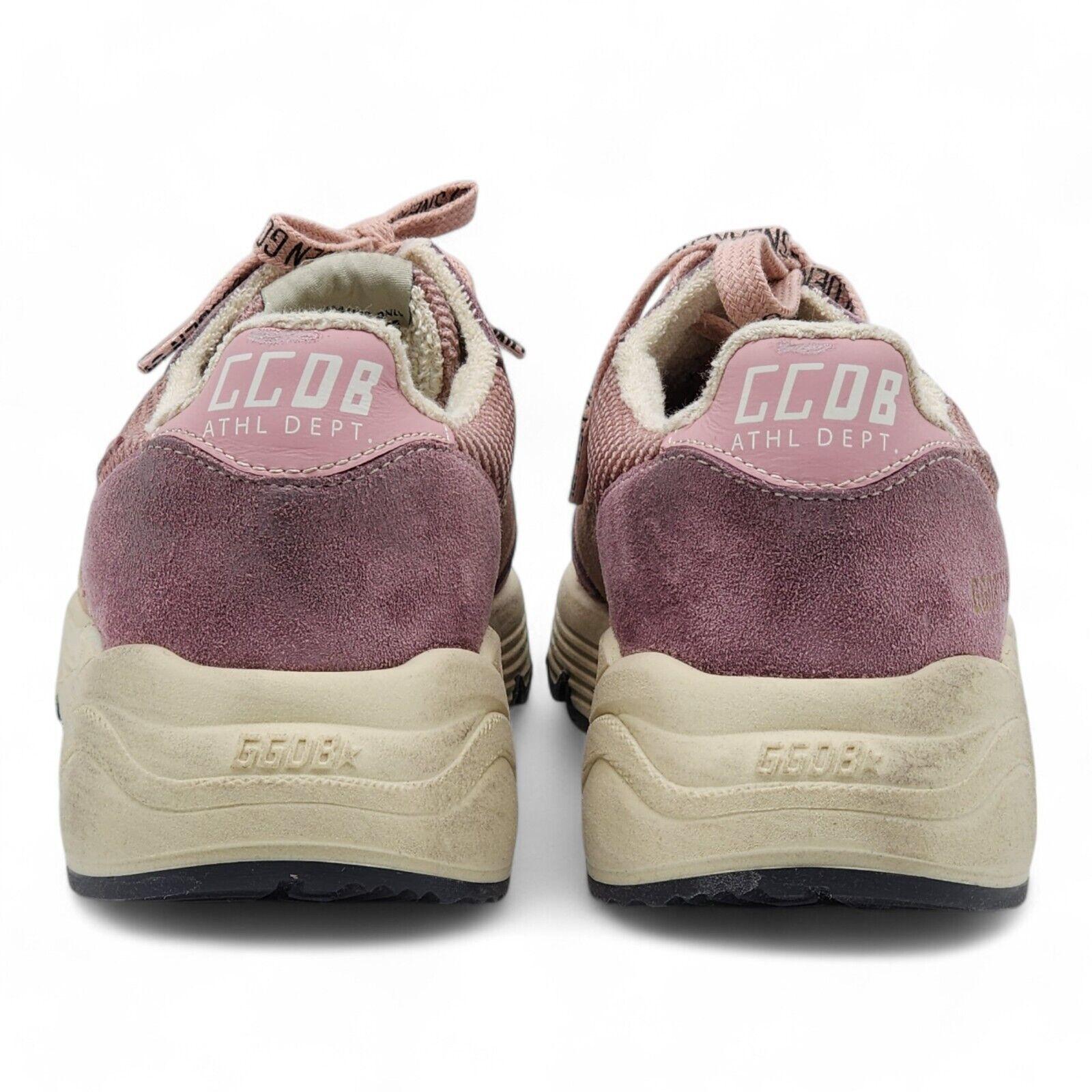Brown Golden Goose Running Sole Lace-Up Sneakers in Pink Size 39 For Sale