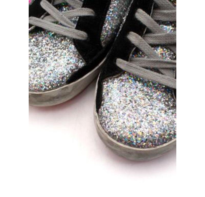 Golden Goose Silver Glitter Sneakers In Good Condition In London, GB