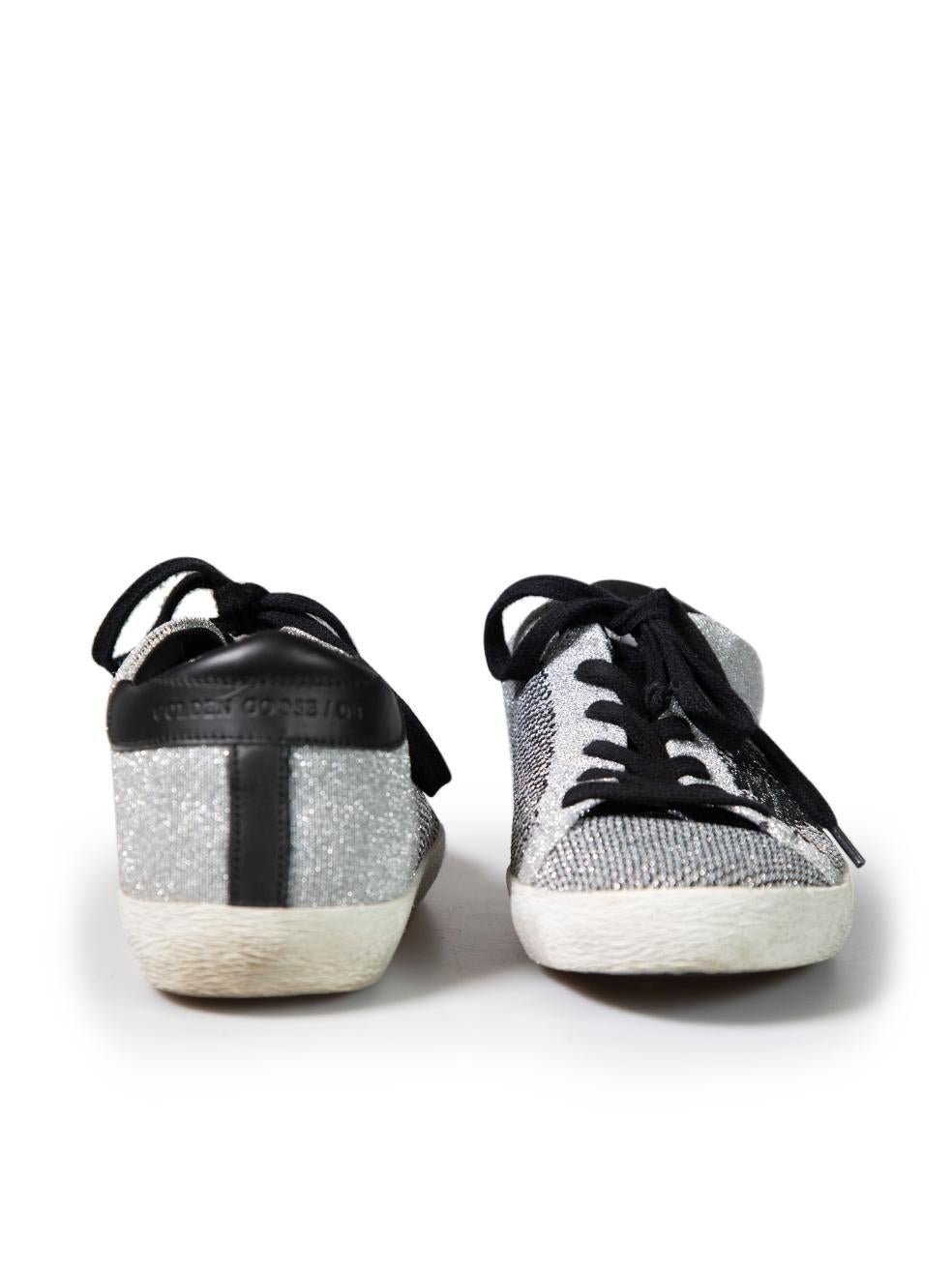 Golden Goose Zapatillas Superstar de punto plateadas Talla IT 37 Plata