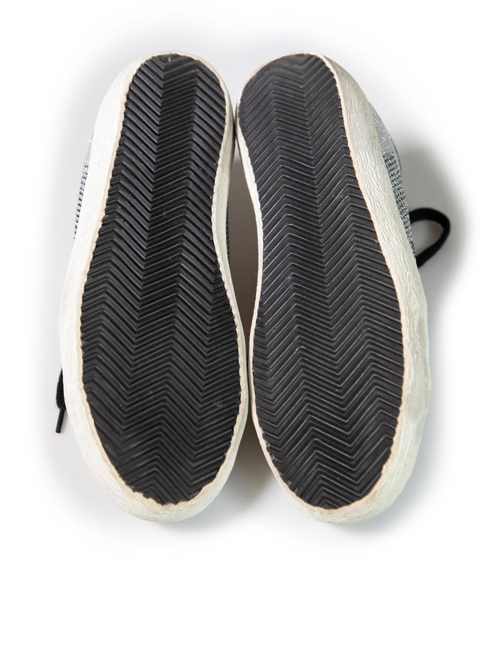 Golden Goose Zapatillas Superstar de punto plateadas Talla IT 37 en Excelente Estado en London, GB