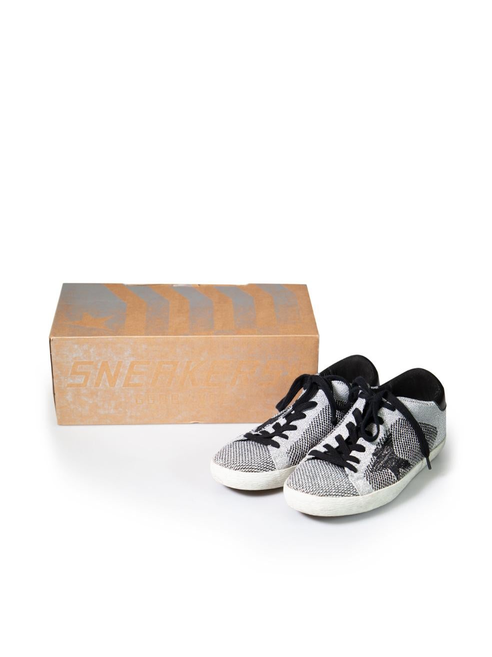Golden Goose Zapatillas Superstar de punto plateadas Talla IT 37 2