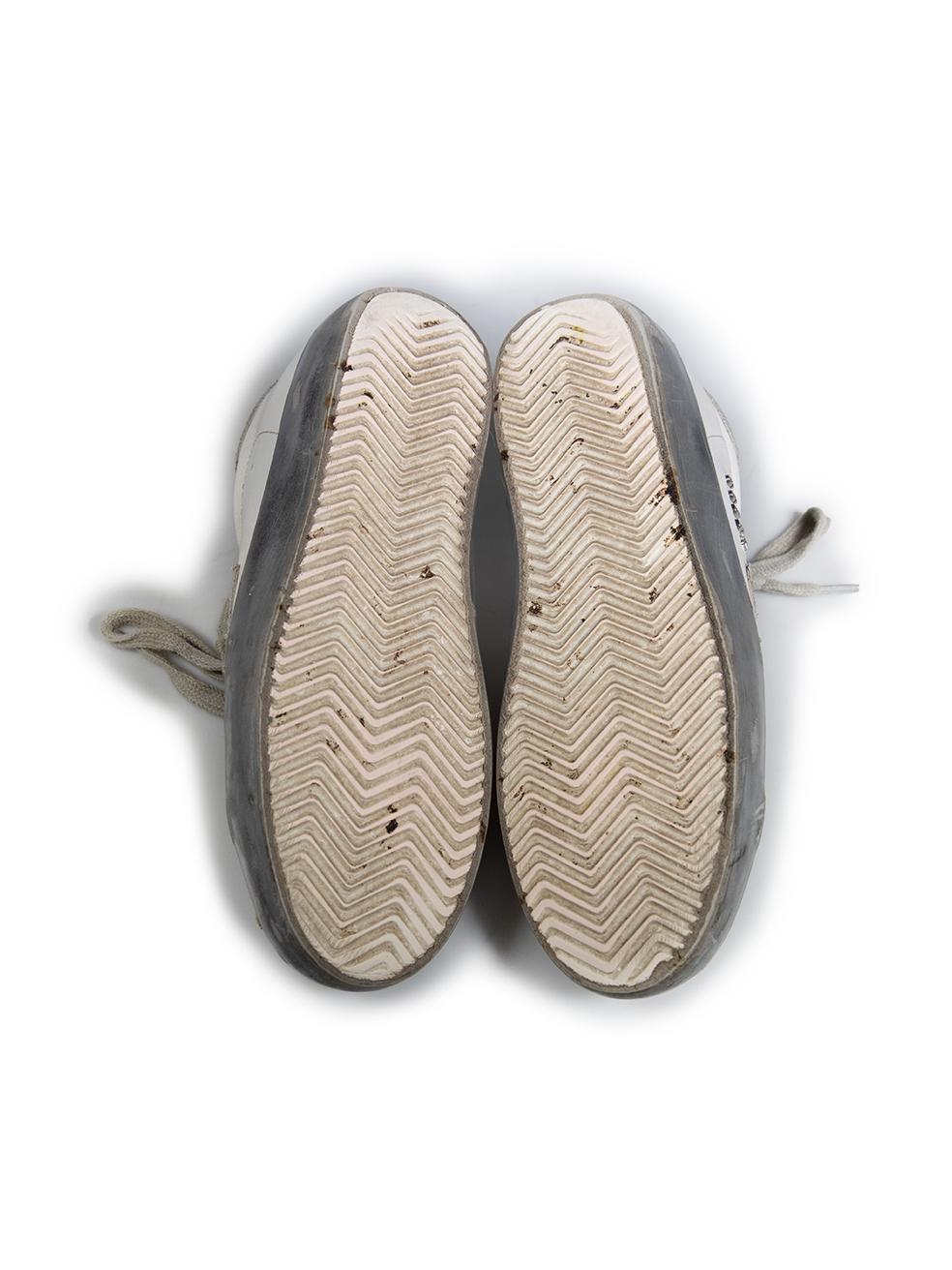 Women's Golden Goose Silver Leather Superstar Trainers Size IT 37