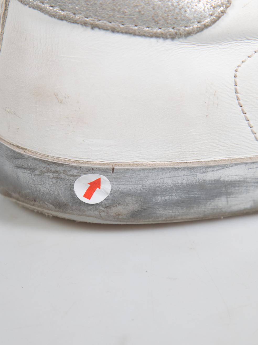 Golden Goose Silver Leather Superstar Trainers Size IT 37 4