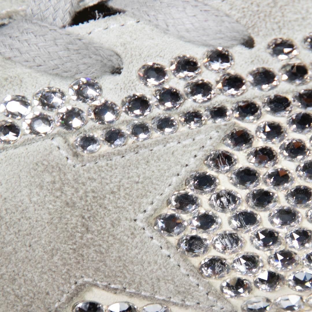 Golden Goose Silver Swarovski Nubuck Super-Star Size IT 40 For Sale 1