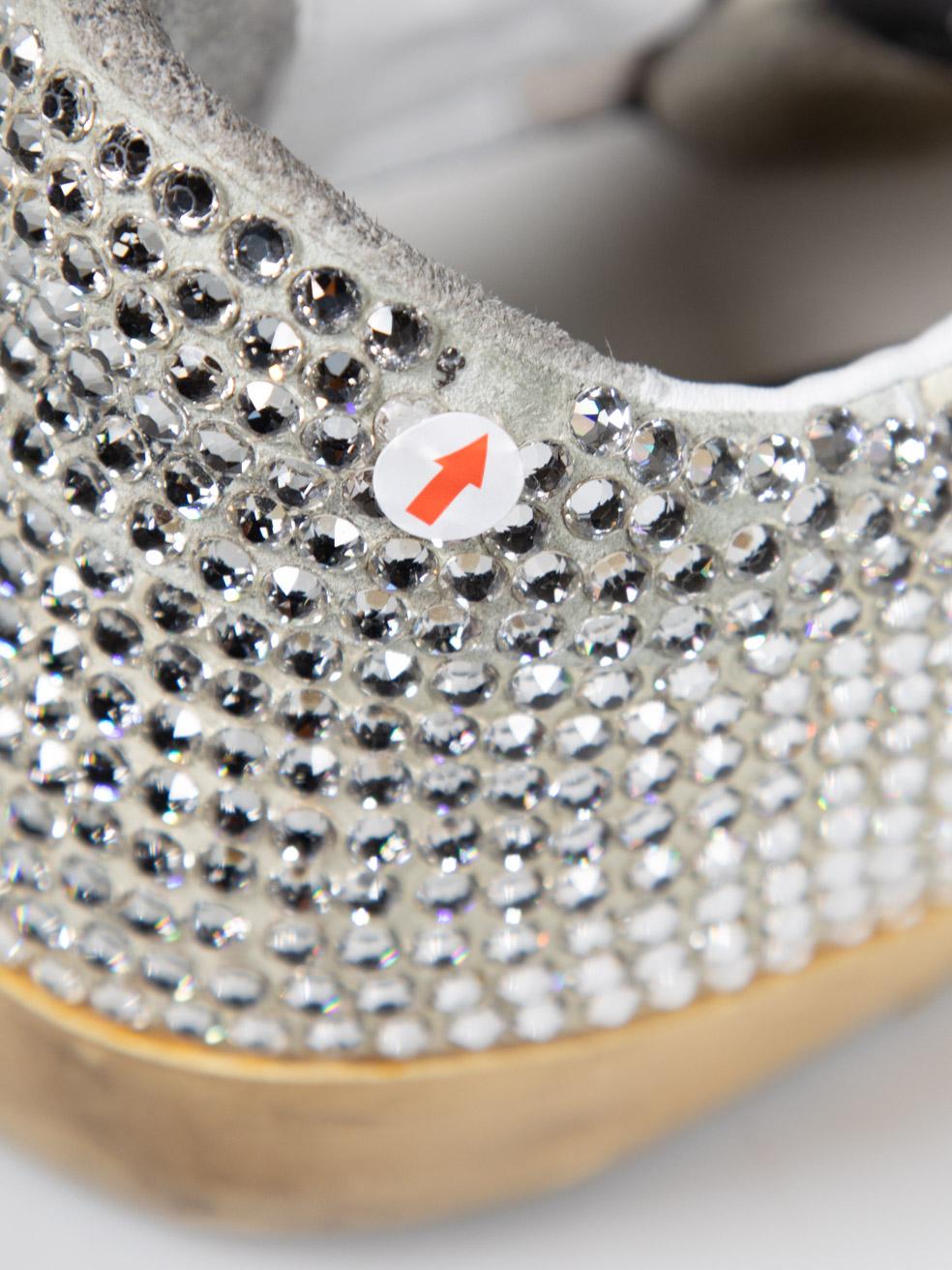 Golden Goose Silver Swarovski Nubuck Super-Star Size IT 40 For Sale 4