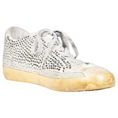 Golden Goose Silver Swarovski Nubuck Super-Star Size IT 40