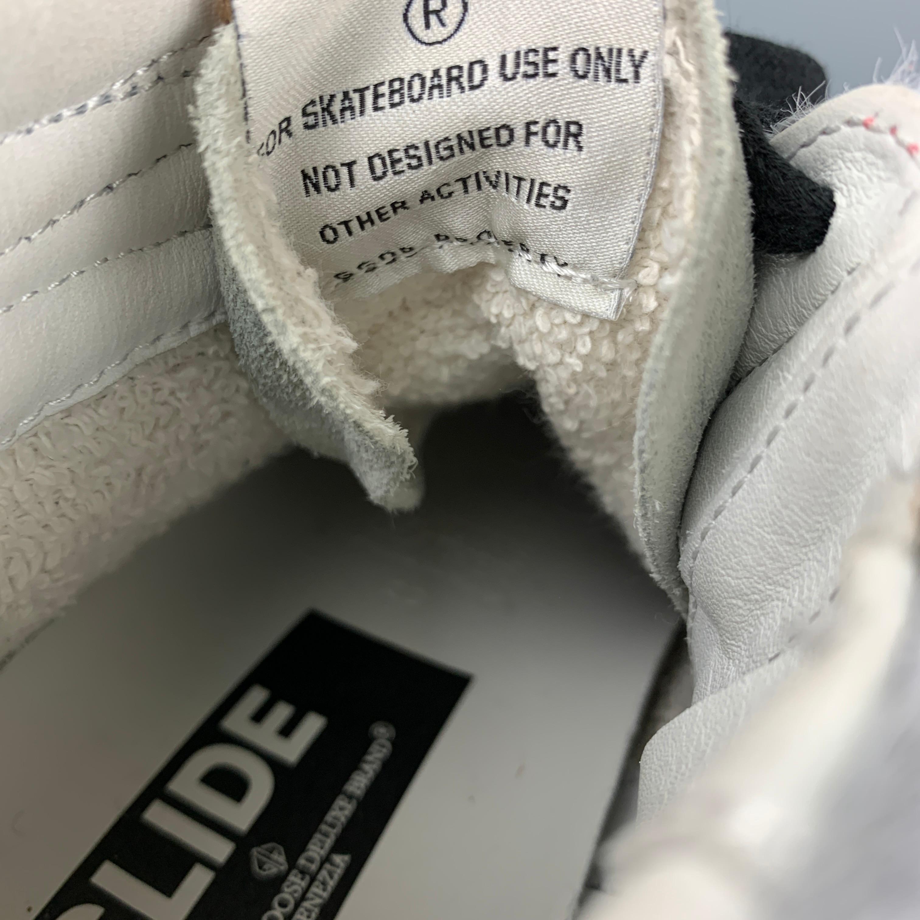 GOLDEN GOOSE Größe 8 Ponyhaar-Turnschuhe aus Leder in Grau & Rosa 2