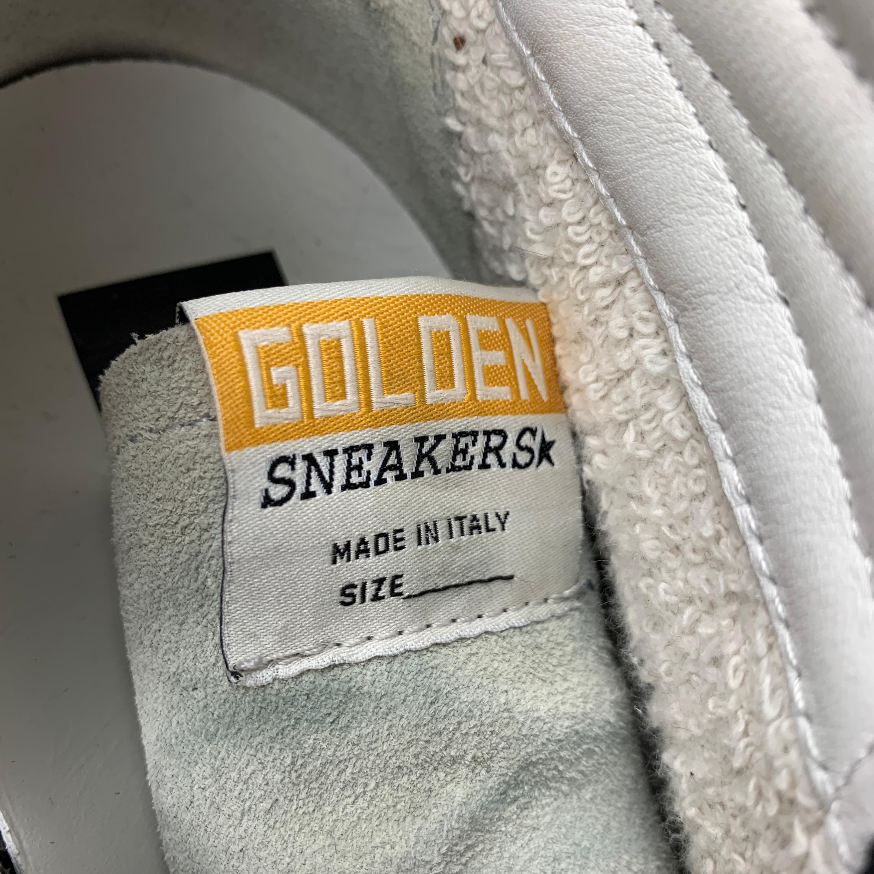 GOLDEN GOOSE Größe 8 Ponyhaar-Turnschuhe aus Leder in Grau & Rosa 4
