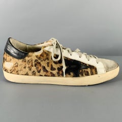 GOLDEN GOOSE Size 9 Beige Brown Calf Hair Mixed Patterns Low Top Sneakers