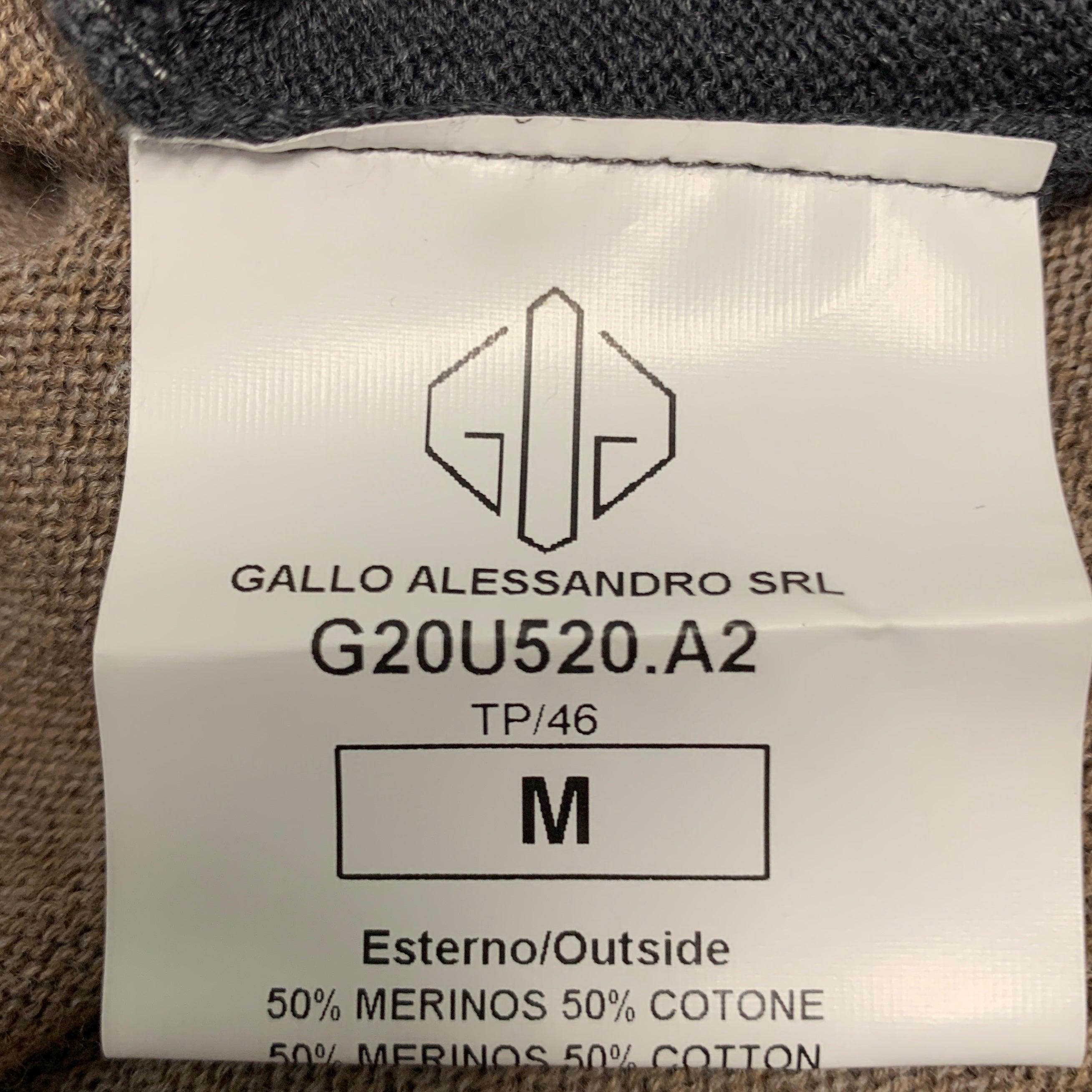GOLDEN GOOSE Size M Brown Grey Color Block Merino Wool Cotton V-Neck Cardigan For Sale 6
