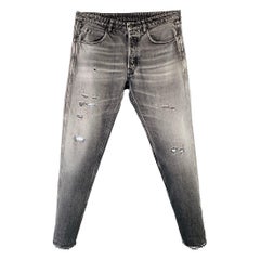 GOLDEN GOOSE Size M Grey Cotton Tapered Distressed Jeans Used GOLDEN GOOSE Size M Grey Cotton Tapered Distressed Jeans