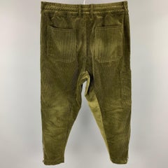GOLDEN GOOSE Size M Olive Corduroy Cotton Elastic Waistband Casual Pants