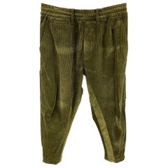 GOLDEN GOOSE Size M Olive Corduroy Cotton Elastic Waistband Casual Pants