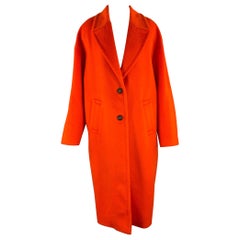 GOLDEN GOOSE Size M Orange Wool Blend Notch Lapel Coat