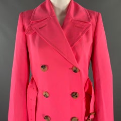 GOLDEN GOOSE Size S Pink Polyester Trench Coat