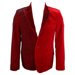 GOLDEN GOOSE Size S Red & Burgundy Ombre Cotton Notch Lapel Sport Coat