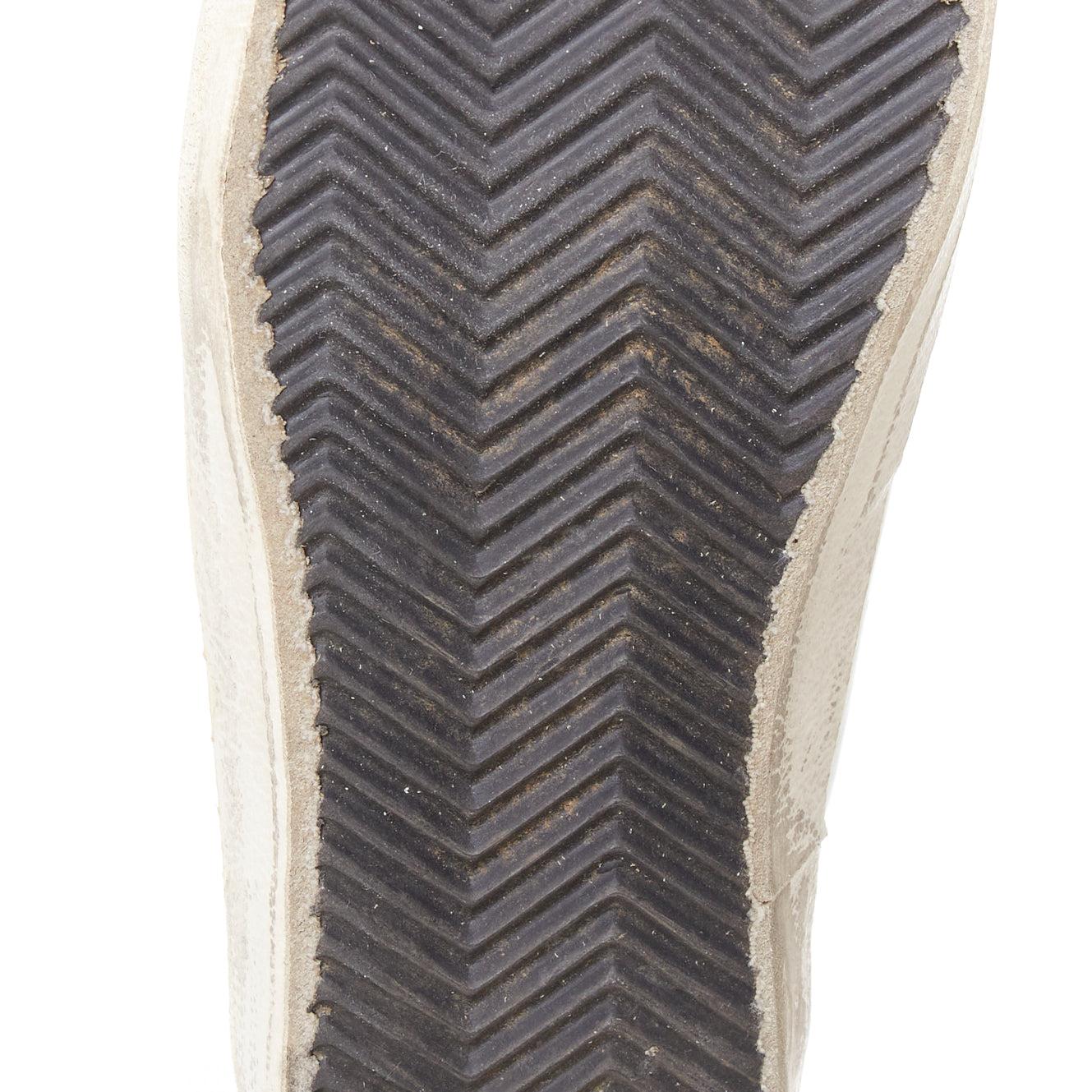 GOLDEN GOOSE Super Star silver crystal strass white distressed sneakers EU36 en vente 3