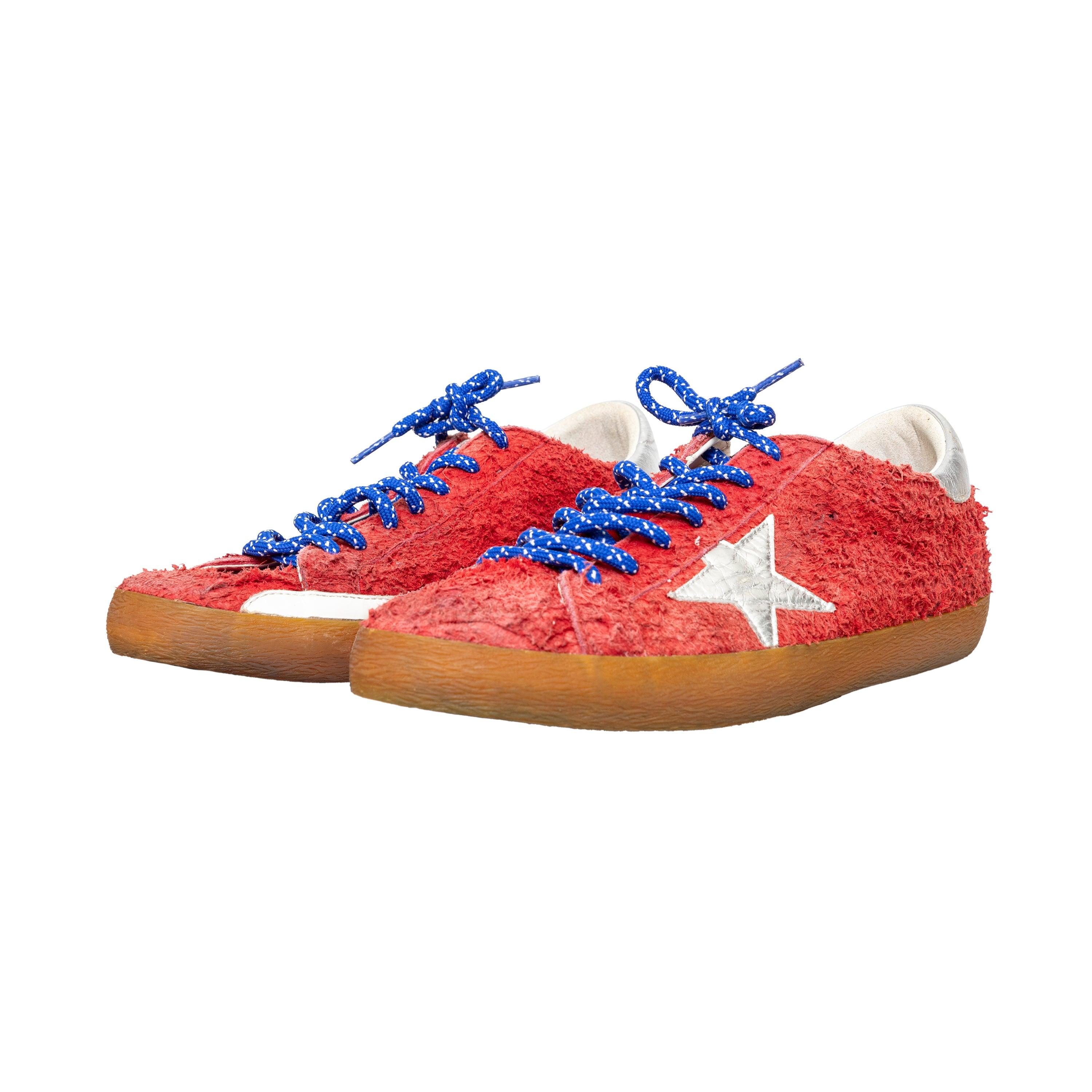 Orange Golden Goose Super-Star Sneakers - '10s For Sale