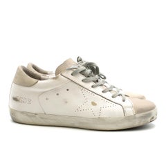 Golden Goose Superstar Distressed White Sneakers SIZE 38