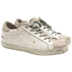 Golden Goose Superstar Distressed White Sneakers SIZE 38