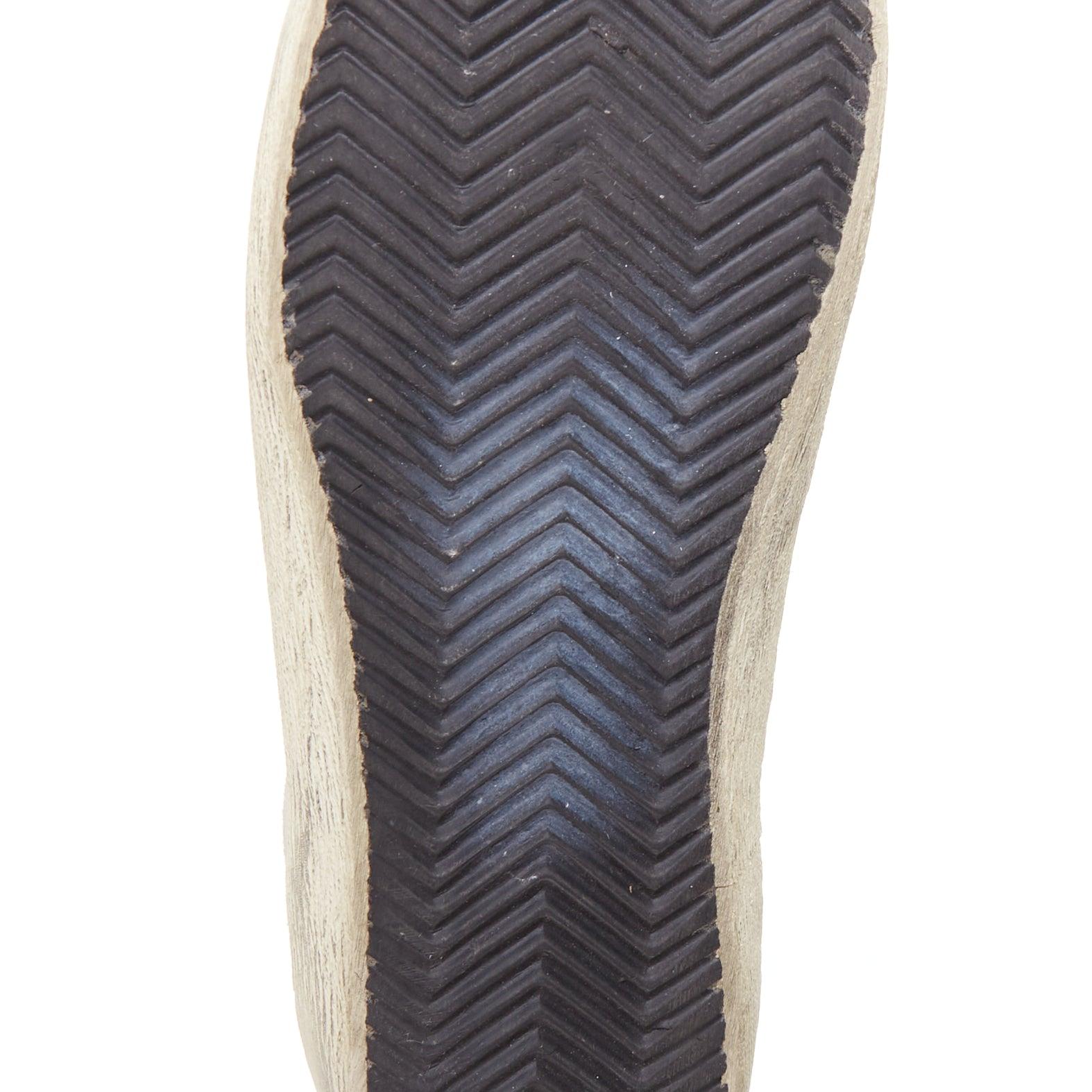 GOLDEN GOOSE SuperStar grau Wildleder metallischen trim Stern notleidenden Turnschuhe EU38 im Angebot 5