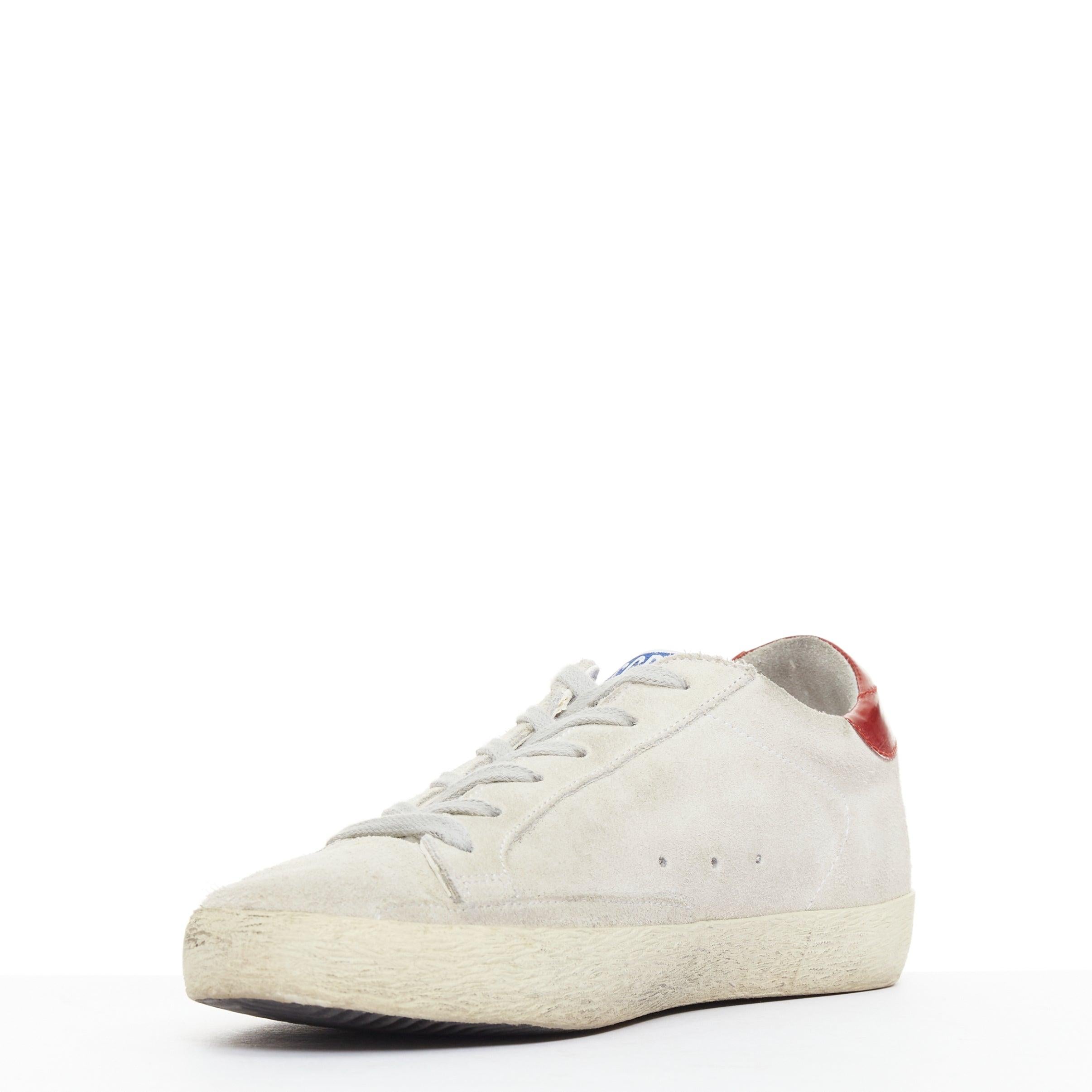 GOLDEN GOOSE SuperStar grau Wildleder metallischen trim Stern notleidenden Turnschuhe EU38 im Zustand „Gut“ im Angebot in Hong Kong, NT