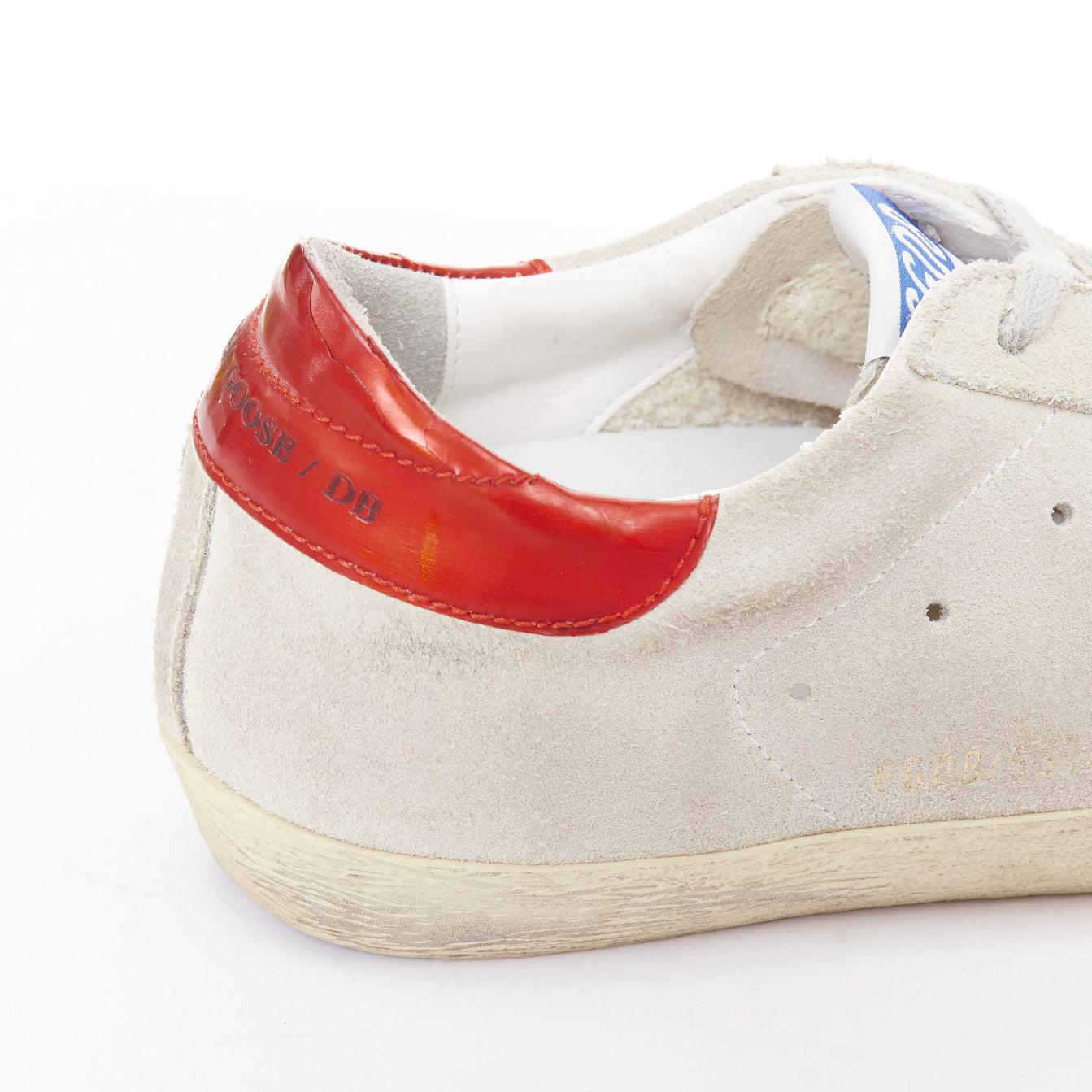 GOLDEN GOOSE SuperStar grau Wildleder metallischen trim Stern notleidenden Turnschuhe EU38 im Angebot 3