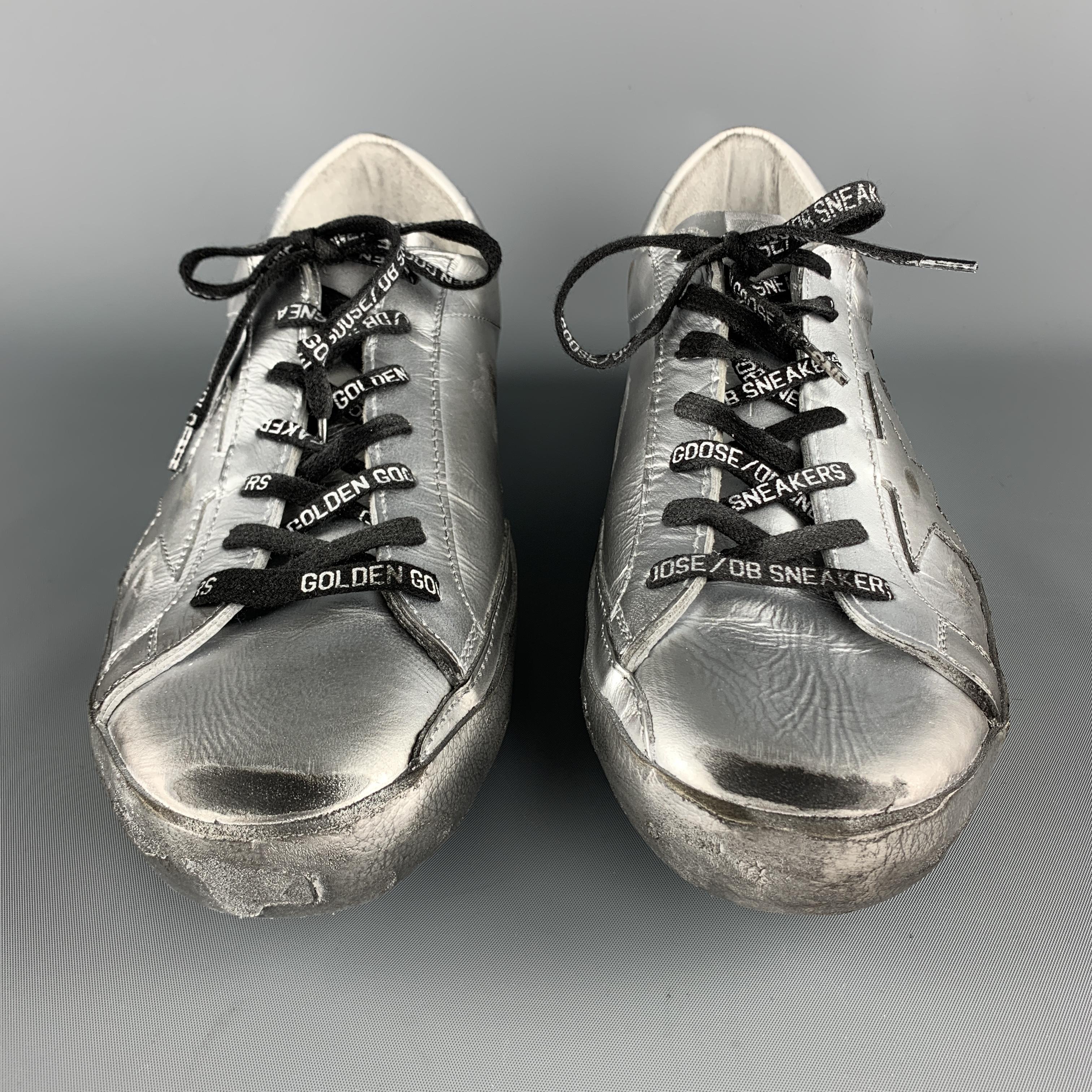 metallic golden goose sneakers