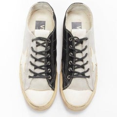 GOLDEN GOOSE VSTAR2 bicolor grey black distressed leather sneakers EU40