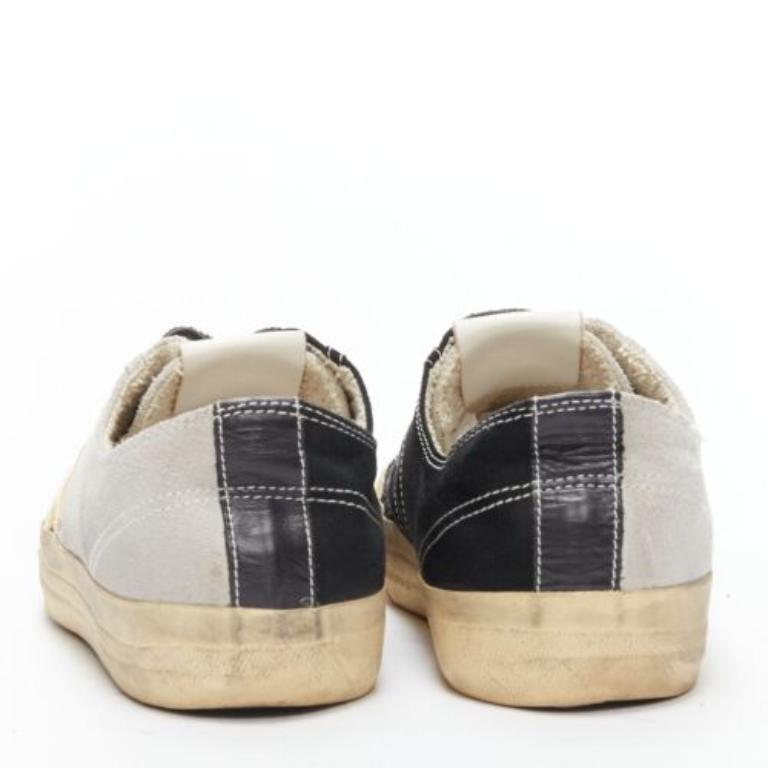 Men's GOLDEN GOOSE VSTAR2 bicolor grey black distressed leather sneakers EU40 For Sale