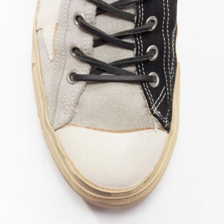 GOLDEN GOOSE VSTAR2 bicolor grey black distressed leather sneakers EU40 For Sale 1