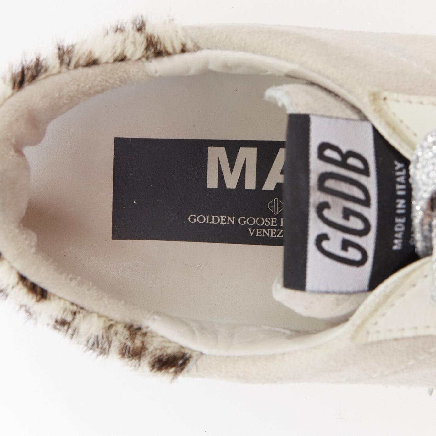 GOLDEN GOOSE Vstar2 cuir métallisé argenté zébré star distressed sneakers EU36 en vente 5