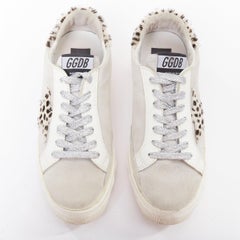 GOLDEN GOOSE Vstar2 metallic silver leather zebra star distressed sneakers EU36