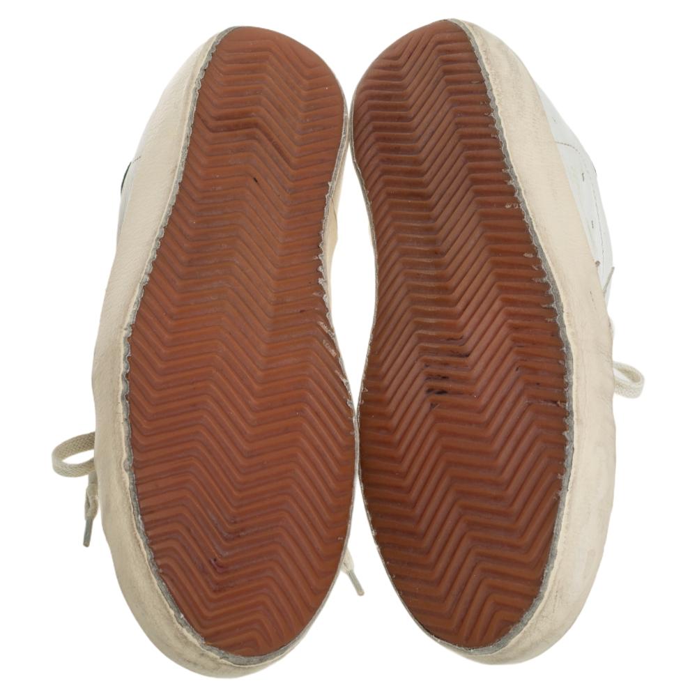 Golden Goose White Leather Lace Up Sneaker Size 40 In Fair Condition In Dubai, Al Qouz 2