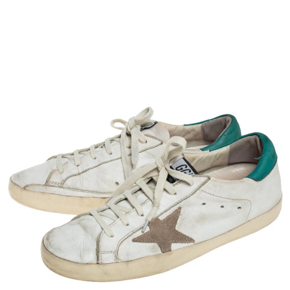 Golden Goose White Leather Lace Up Sneaker Size 40 2