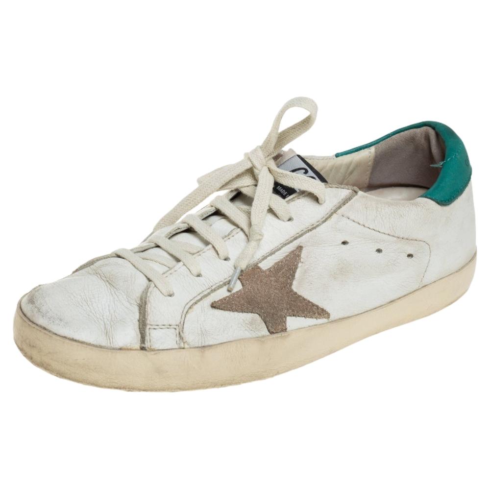 Golden Goose White Leather Lace Up Sneaker Size 40