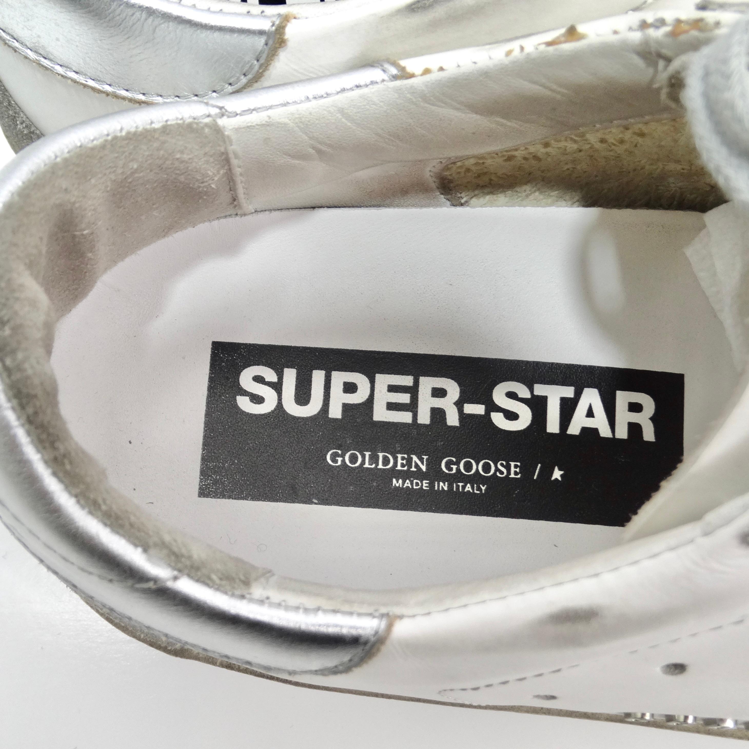 Baskets Super Star Golden Goose en cuir blanc en vente 5