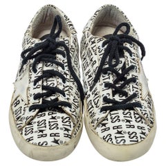 Golden Goose White Printed Leather Superstar Sneakers Size 38