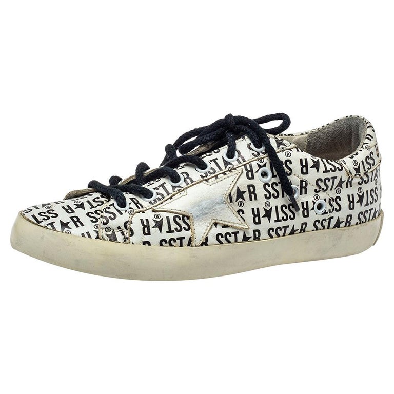 Golden Goose White Printed Leather Superstar Sneakers Size 38 at 1stDibs | golden  goose size 38, golden goose sizes, golden goose sale size 38